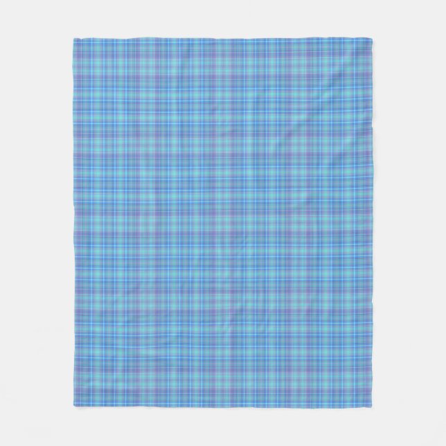 Couverture Polaire Pastel Blue Plaid Pattern (Devant)
