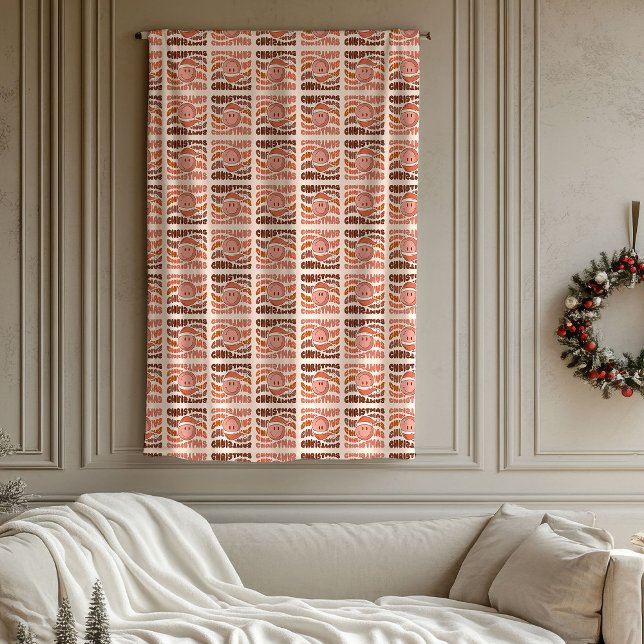 Couverture Polaire Pastel Christmas Groovy Retro Smile Emoticon Gift (Pastel Christmas Groovy Retro Smile Emoticon Gift Fleece Blanket)