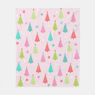 Couverture Polaire Pastel Christmas Trees Fleece Blanket