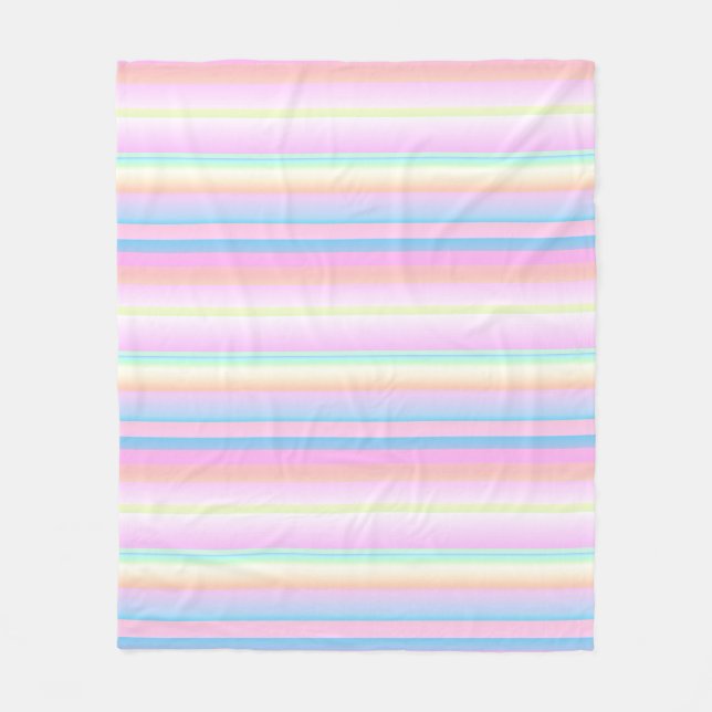Couverture Polaire Pastel couleur douce créative rayée (Devant)