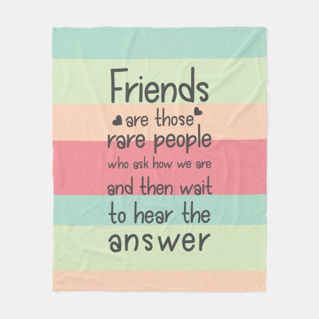 Couverture Polaire Pastel Cute Friends, rare citation d'amitié (Devant)