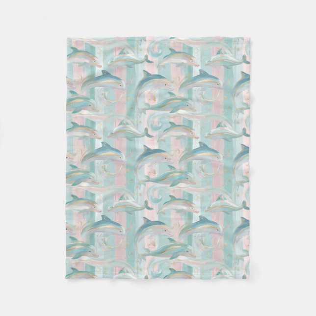 Couverture Polaire Pastel Dolphin Motif (Devant)