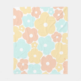 Couverture Polaire Pastel floral Fleece Blanche