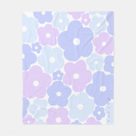 Couverture Polaire Pastel floral Fleece Blanche