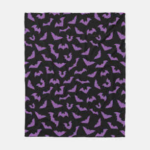 Couverture Polaire Pastel goth éffrayante chauve-souris violette noi