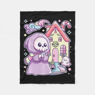 Couverture Polaire Pastel Goth Grim Faucheuse Xmas Halloween Facile C