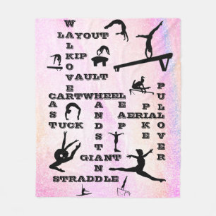 Couverture Polaire Pastel Gymnastique Compétences Mots-croisés Blanch
