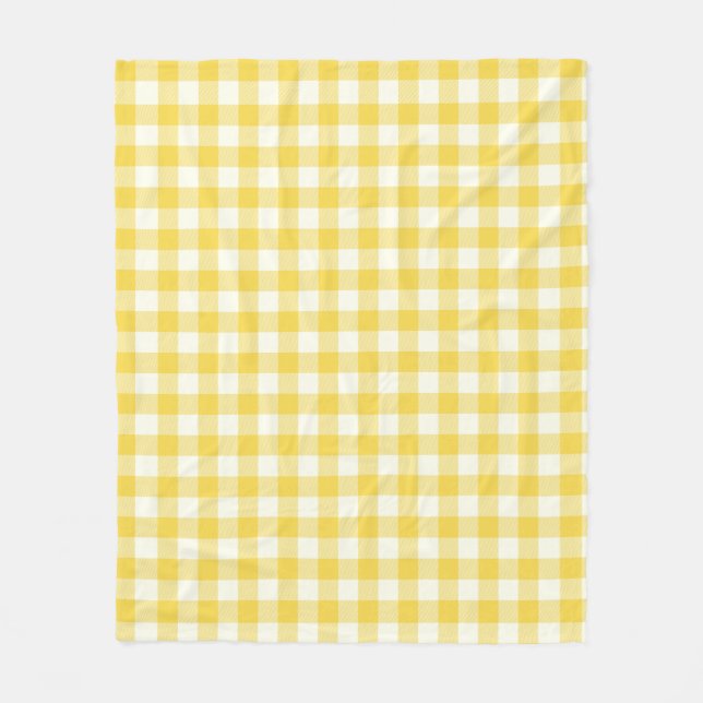 Couverture Polaire Pastel Jaune En vichy Buffalo Check Plaid Motif  (Devant)