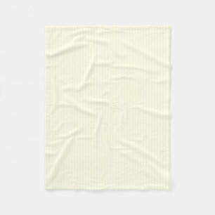 Couverture Polaire Pastel Lemon Yellow Stripes blanches Pale Yellow