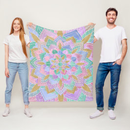 Couverture Polaire Pastel Mandala