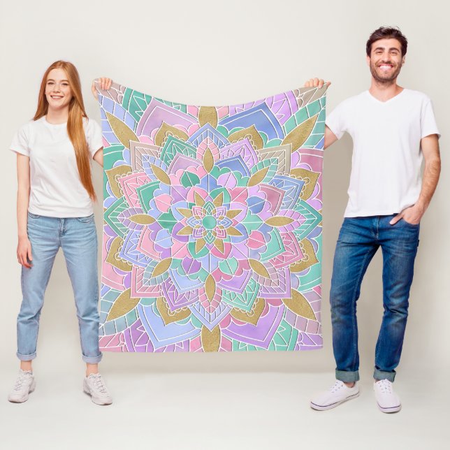 Couverture Polaire Pastel Mandala (En situation)