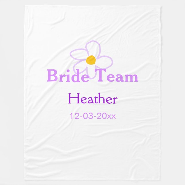 Couverture Polaire Pastel mauve fleurie bridesfemme mariée équipe boh (Devant)