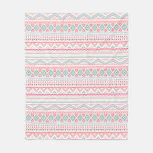 Couverture Polaire Pastel Motif Tribal Blanche polaire, Moyen