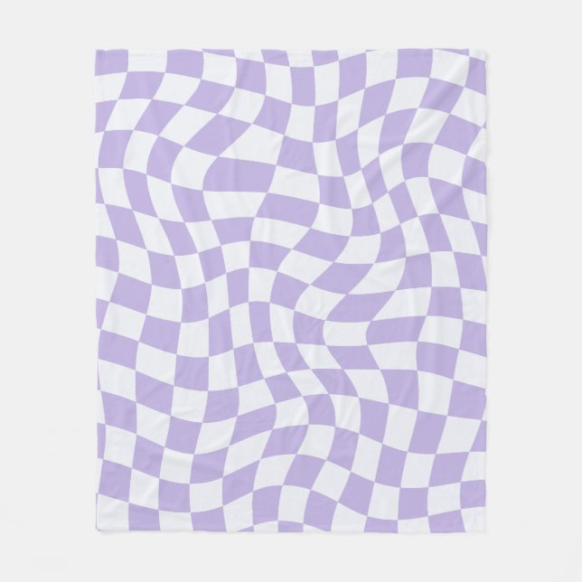 Couverture Polaire Pastel Purple Psychédélique À damiers Super Grille (Devant)