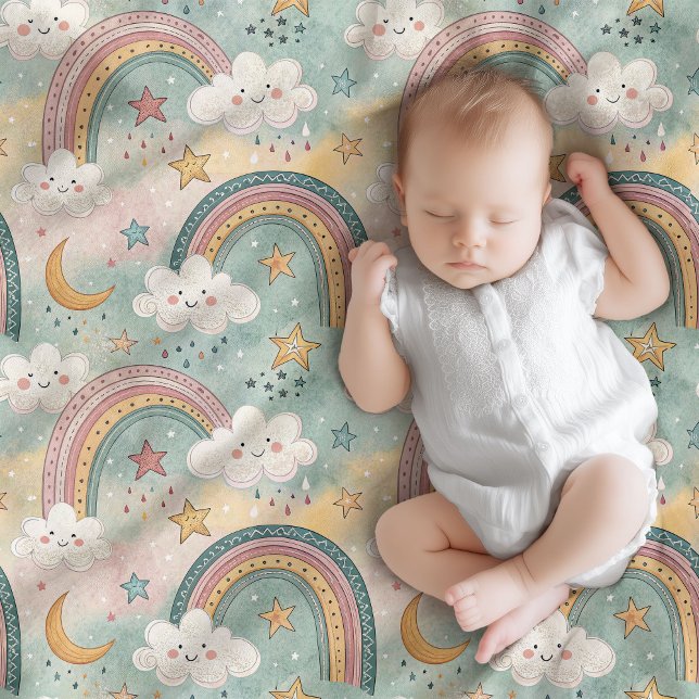 Couverture Polaire Pastel Rainbow Blanket Soft Gift Baby’s Arrival (Pastel Rainbow Blanket Soft Gift for Baby’s Arrival)