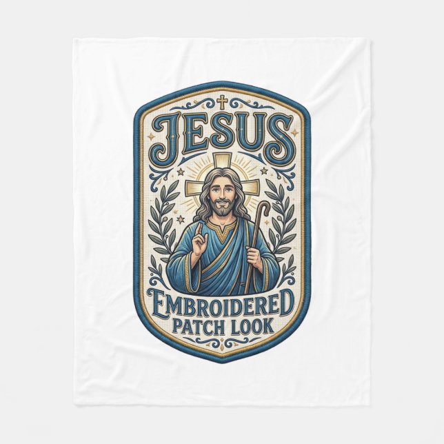 Couverture Polaire Patch brodé Jésus Regardez Patch brodé Jésus (Devant)