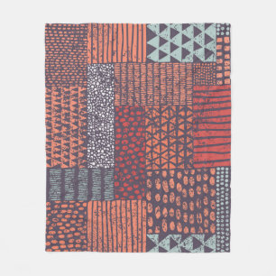 Couverture Polaire Patchwork bohémien : conception sans couture dessi