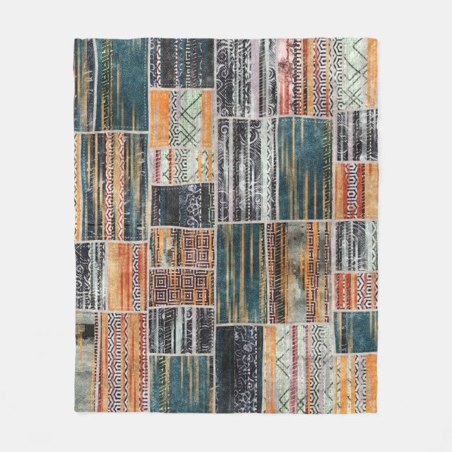 Couverture Polaire Patchwork collage mixage, surface composée motif i (Devant)