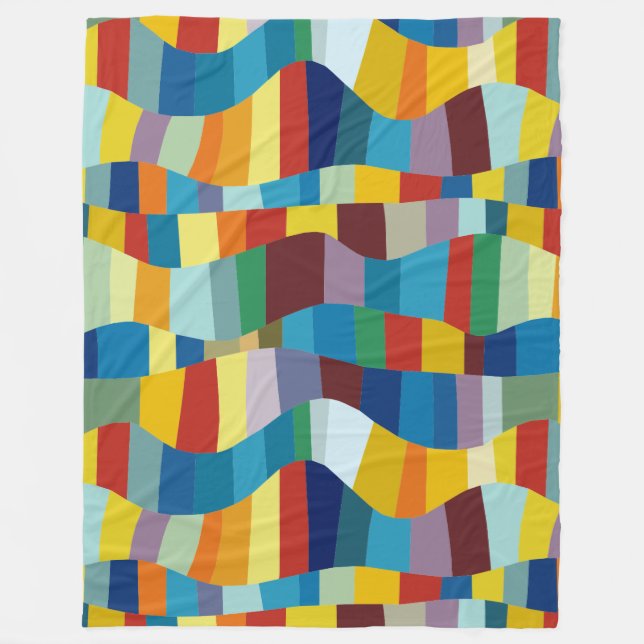 Couverture Polaire Patchwork couleur Wavy Abstrait 291020 (Devant)