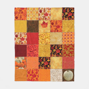Couverture Polaire Patchwork d'automne