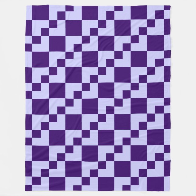 Couverture Polaire Patchwork Domino - Poudre bleu et violet profond (Devant)