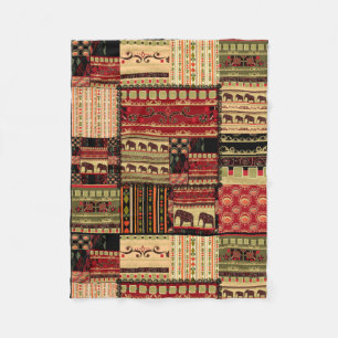 Couverture Polaire Patchwork folk