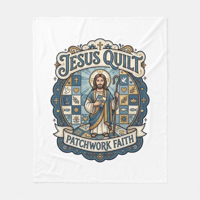 Couverture Polaire Patchwork Jésus Foi Patchwork Jésus  (Devant)