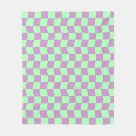 Couverture Polaire Pâte violet vert Wavy Checkerboard Imprimer