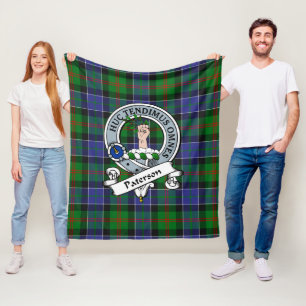 Couverture Polaire Paterson Ancien Clan Badge Tartan Plaid