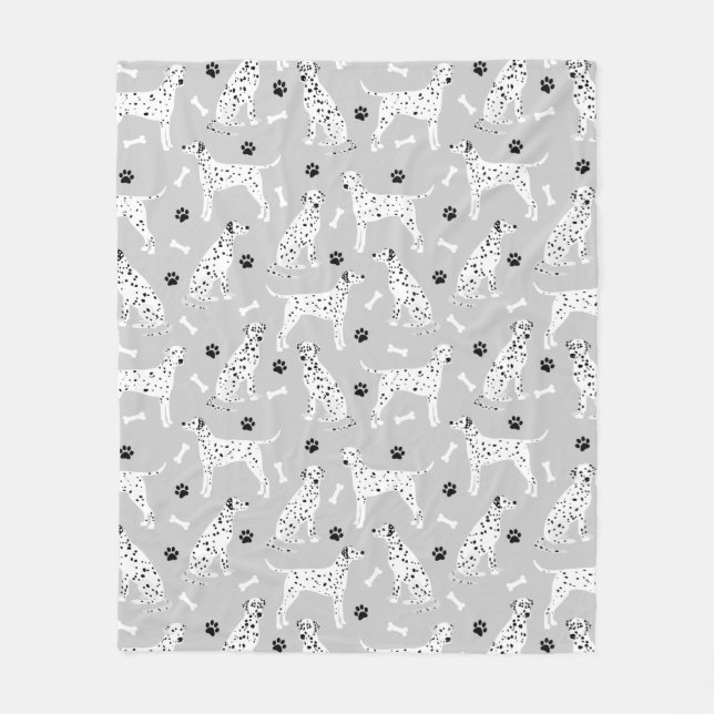 Couverture Polaire Pâtes et os dalmatiens Blanche-polaire (Devant)