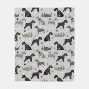 Couverture Polaire Pâtes Schnauzer et Blanche en polaire