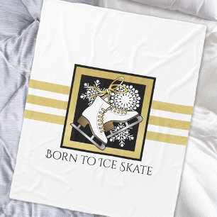 Couverture Polaire Patinage sur glace noir or / patinage artistique