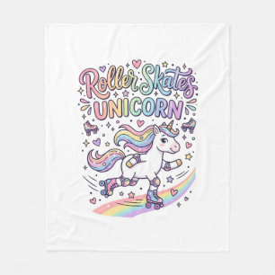 Couverture Polaire Patins à roulettes Licorne Autocollant ludique Lic