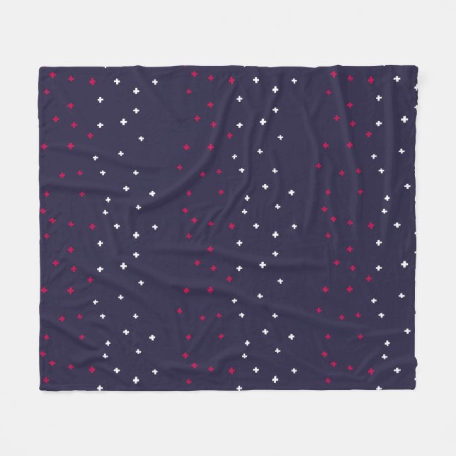 Couverture Polaire Patriotique rouge blanc & bleu croix suisse plus s (Devant (Horizontal))