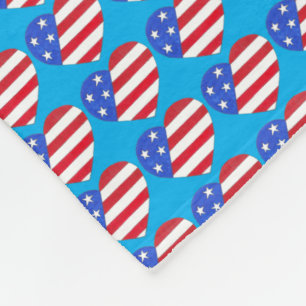 Couverture Polaire Patriotique USA Stars Stripes Coeur Américain Drap