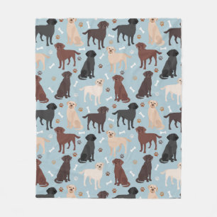 Couverture Polaire Patrouilles et os du Labrador Retriever