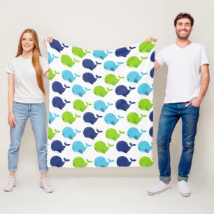 Couverture Polaire Pattern of Whales, Cute Whales, Sea Animals