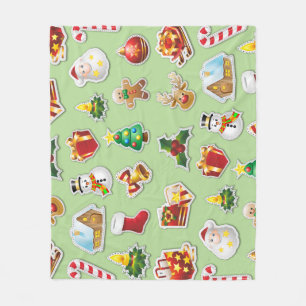 Couverture Polaire Patters de Noël