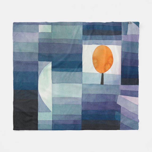 Couverture Polaire Paul Klee Messager de l'automne Bleu Moderne Abstr (Devant (Horizontal))