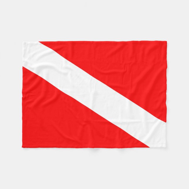 Couverture Polaire pavillon plongeur rouge diagonal symbole de plongé (Devant (Horizontal))