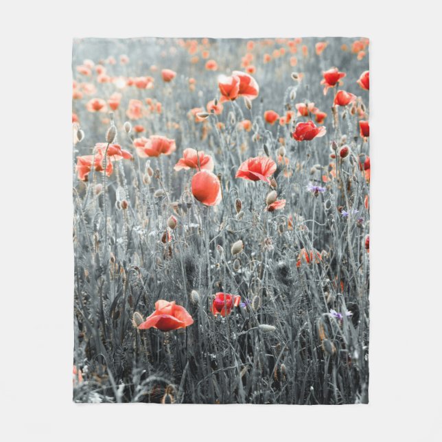 Couverture Polaire Pavot fleur sauvage (Devant)