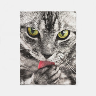 Couverture Polaire Paw de cueillette de chat Tabby