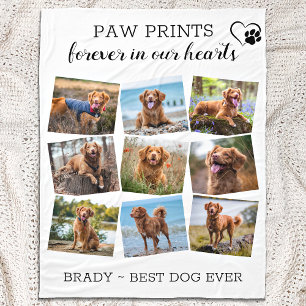 Couverture Polaire Paw Prints In Our Hearts Pet Loss Dog Memorial