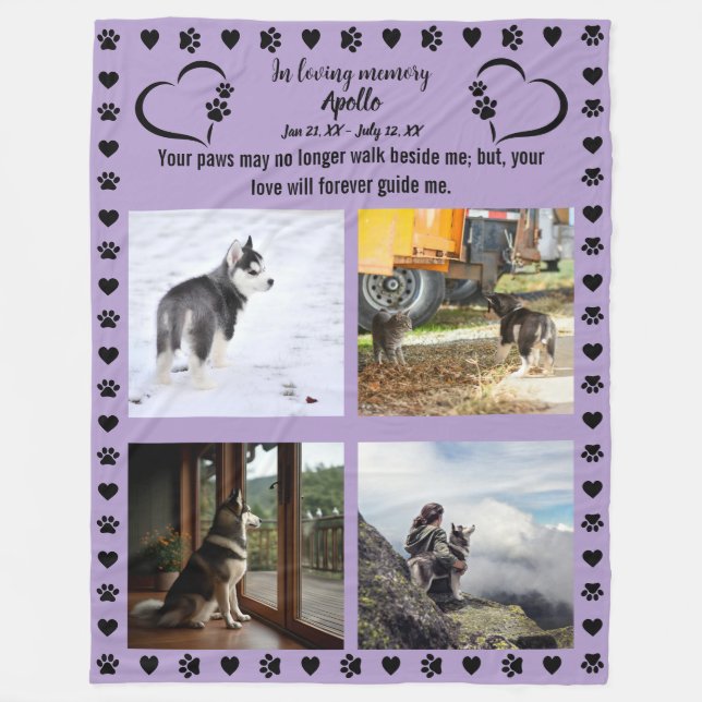 Couverture Polaire Pawprints of Love Photo (Devant)