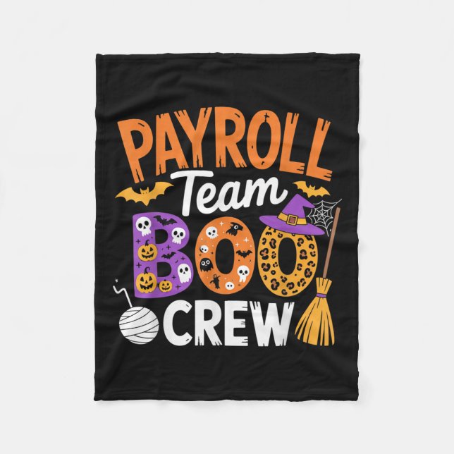Couverture Polaire Payroll Team Boo Crew Halloween Matching Soky Outf (Devant)