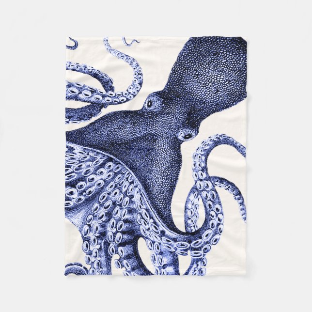 Couverture Polaire Paysage Bleu Octopus (Devant)