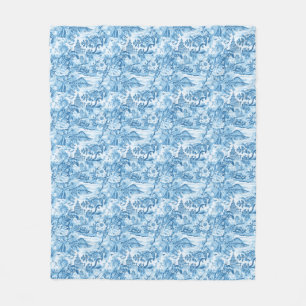 Couverture Polaire Paysage classique en toile bleue