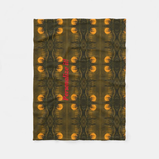 Couverture Polaire Paysage nocturne; chasseur ou moissonneuse (Devant)