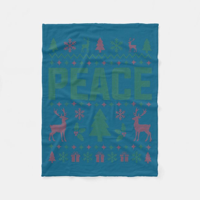Couverture Polaire Peace I Come In Peace Couple Matching Ugly Christm (Devant)