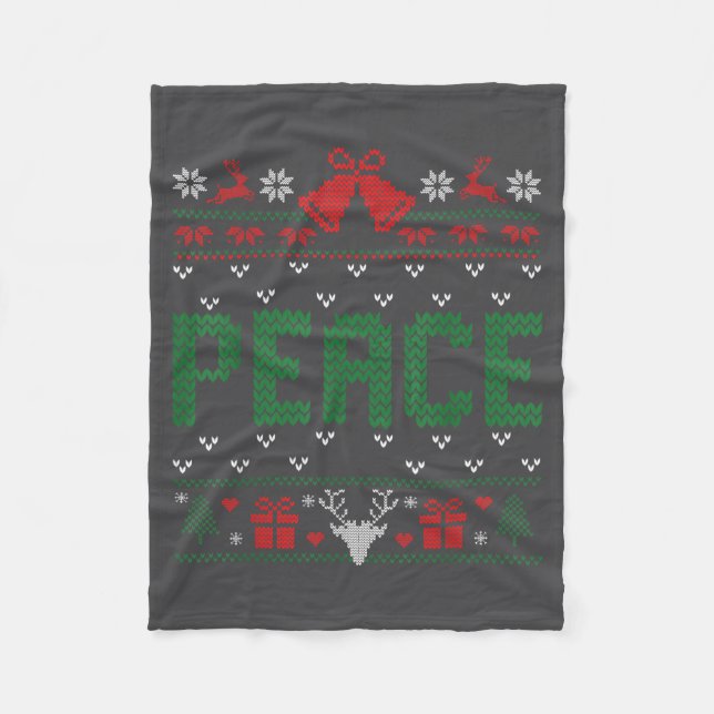 Couverture Polaire Peace I Come In Peace Couple Matching Ugly Christm (Devant)